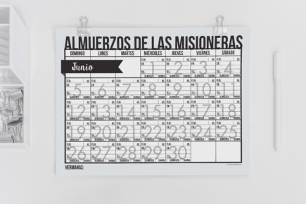 Calendario de Almuerzo de Misioneros 2016 almuerzo de misioneros